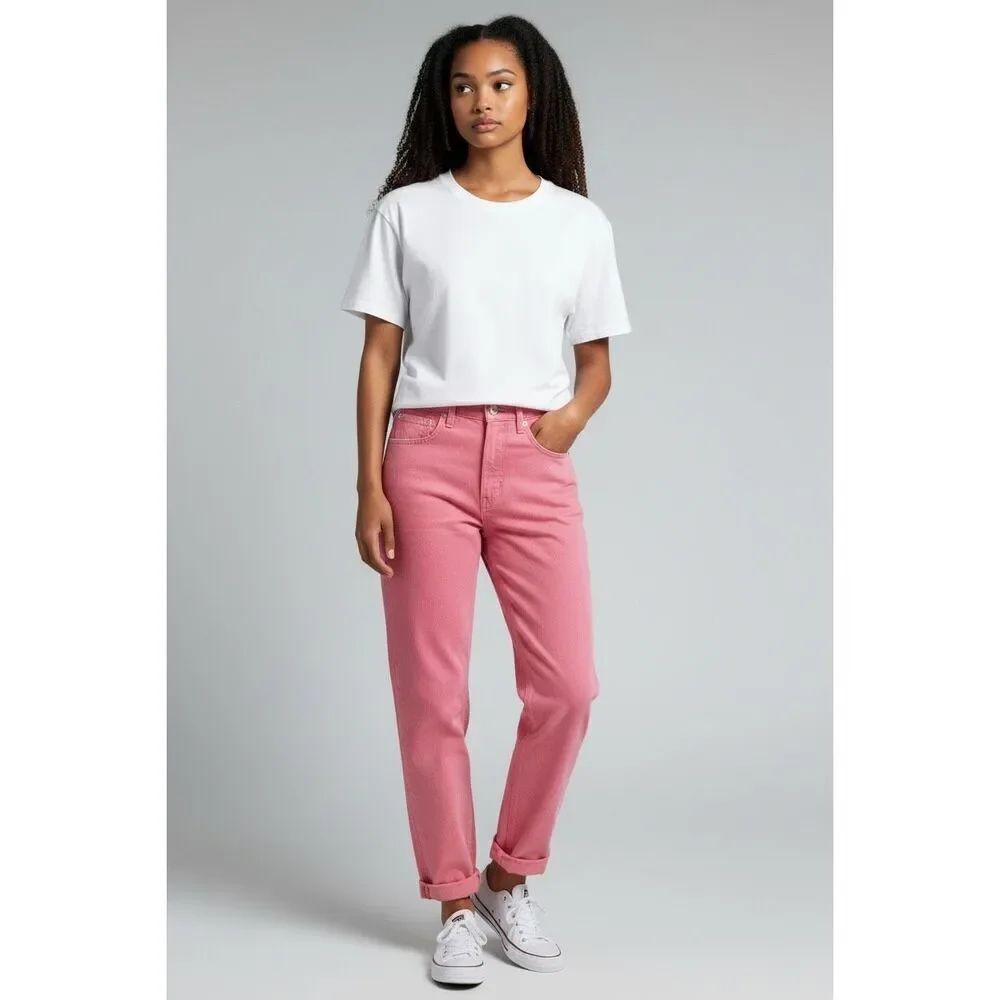 BOYISH The Toby HIGH-RISE RIGID Pretty in PINK RELAXED TAPERED JEAN NWT Size 25